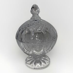 Clear Lead Crystal 24% DE Cristal D'arques France Garanti  Candy Dish & Lid 7"